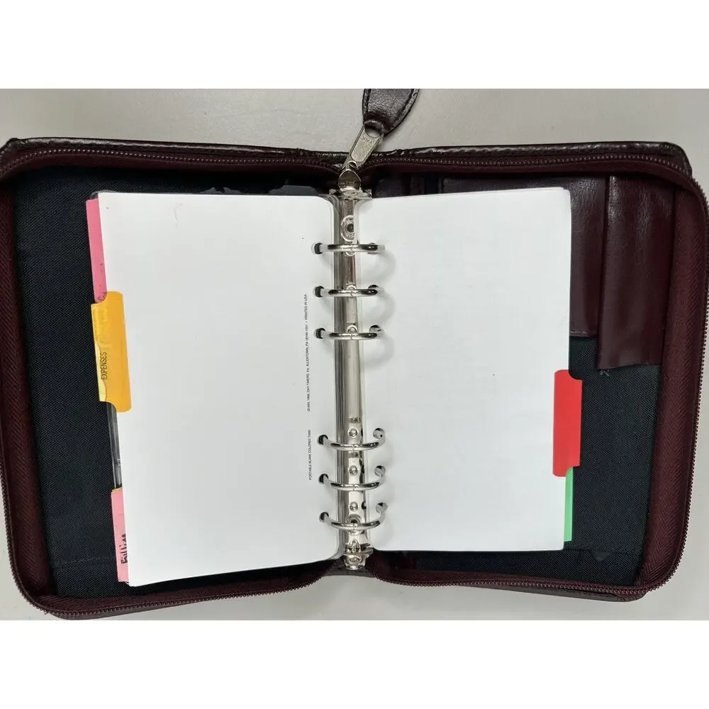 Vintage DayTimer Day Planner Burgundy Faux Leather